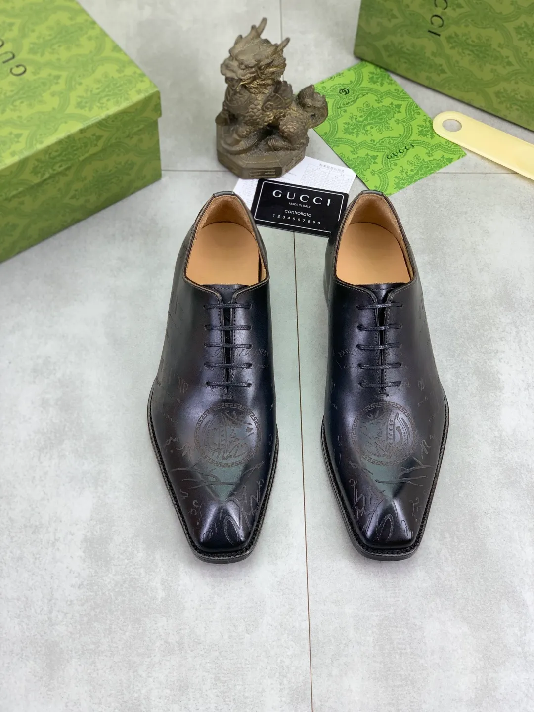 Men's Men's Shoes 💰P580 [New Style] 💰💎💎💎 [Gucci] GUCCI high-end men's formal business leather shoes, original order 1:1! Original imported high-end calfskin, original metal buckle, imported first-layer pigskin lining for feet, original high-end outsole, men's shoe size: 38-44